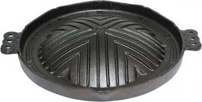 Round Cast Iron Stovetop Barbecue Plate Grill/Griddle - with Easy Grip Handles Griddle Pan for Stove Top Gas Range Grilling Pan Gets Better with Each Use