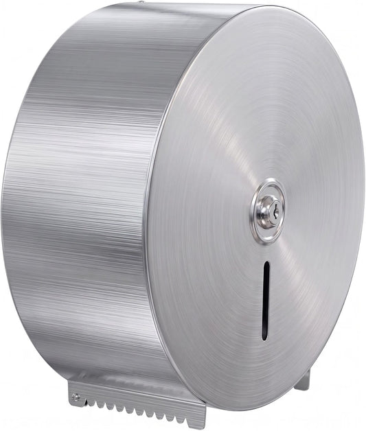 10-1/2" x 4-1/2" Stainless Steel Jumbo Roll Toilet Tissue Dispenser - Wall Mount Stainless Steel 9 Inch Roll Toilet Paper Holder Bath Tissue Dispenser Lock Key
