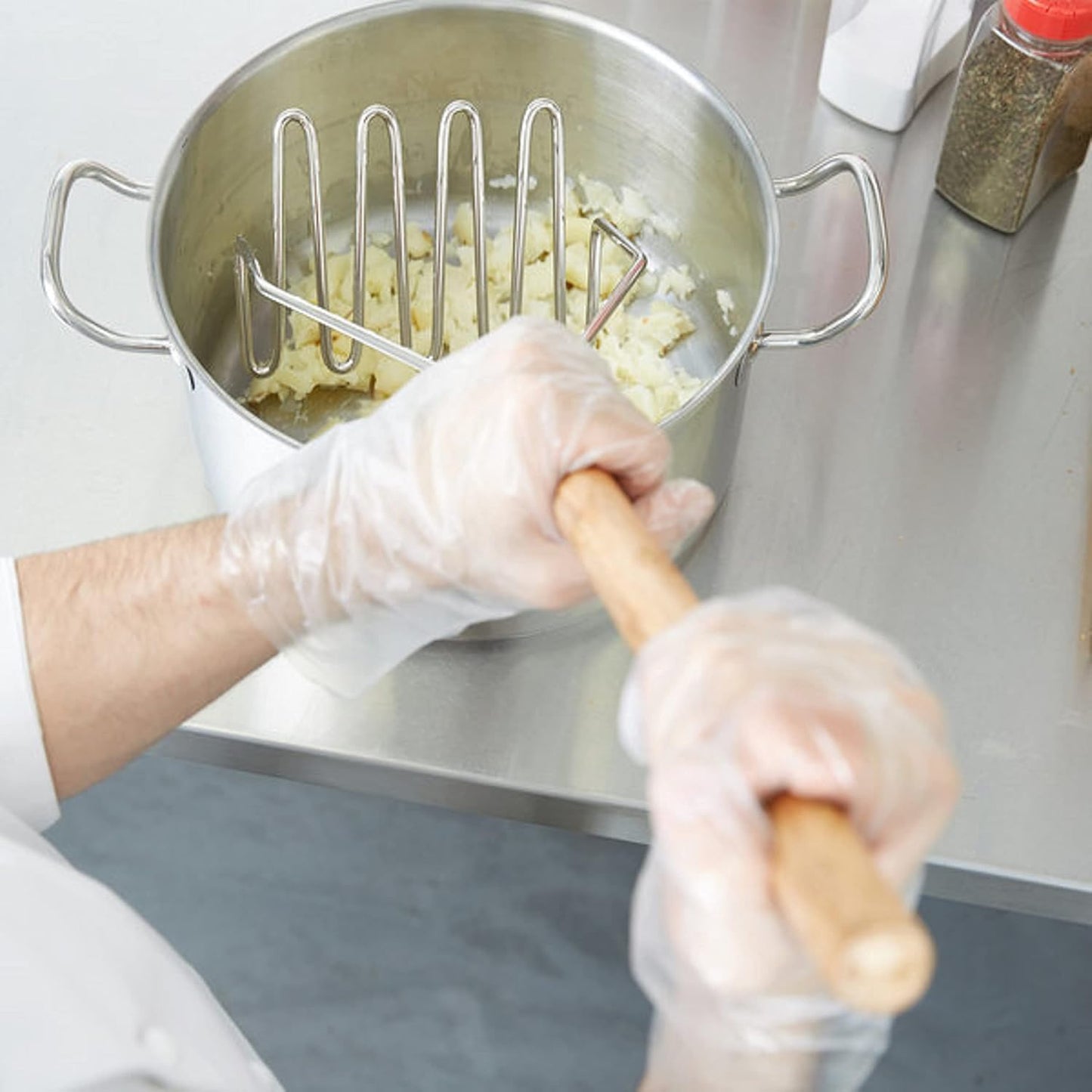 Square Shape Potato Masher with Handle-Masher Kitchen Tool Potato Smasher Food Masher Utensil Hand Masher Perfect for Bean Vegetable Fruits Avocado Meat