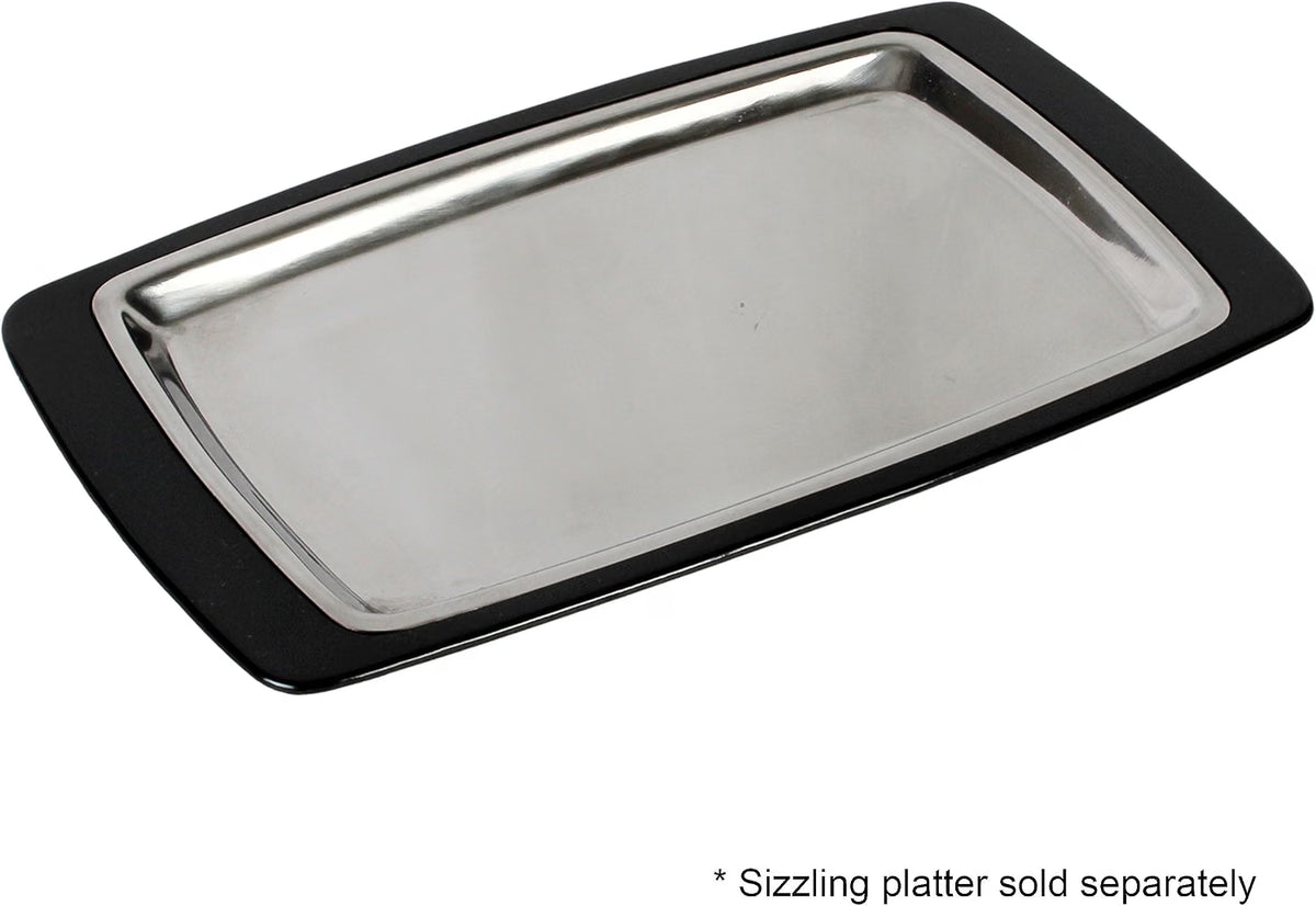 13" x 8" Rectangular Bakelite Underliner fits 11" x 7-1/5" Stainless Steel Sizzling Platter - Rectangular Sizzle Platter Underliner Base Restaurant Home Kitchen