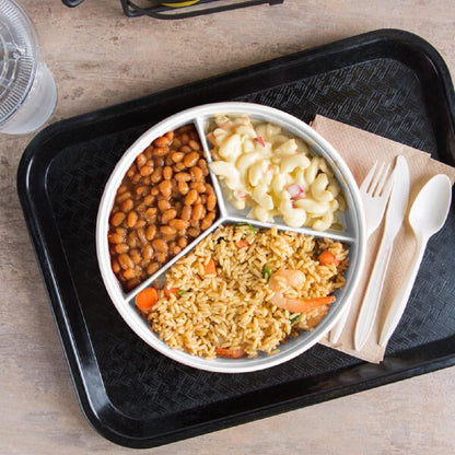 8-1/4” Deep Divided Server Melamine Set of 12- Dishwasher Safe Break-Resistant Serving Platter Serving Plates Portion Plates for Dinner Home Kitchen Restaurants