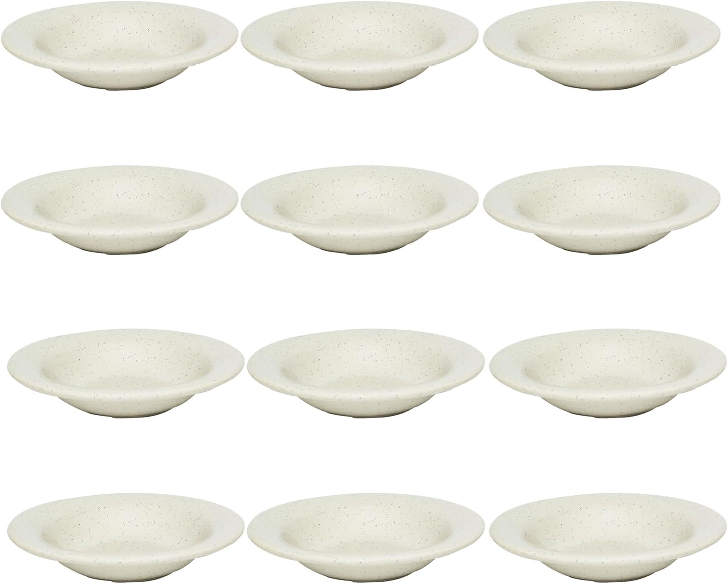 San Marino Dessert Dish Melamine Set of 12- Dishwasher Safe Break-Resistant Dinnerware Small Bowls for Side Dishes Dessert Soup Ice Cream Oatmeal Fruit Home Restaurants
