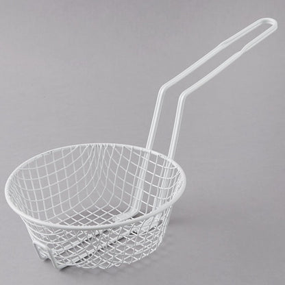 Round Breading Basket Coarse Mesh 3" Deep- Culinary Basket for Dredging Chicken French Chips Onion Rings Chicken Wings Food Prep Basket Serving Strainer Basket for Breadcrum Dishes