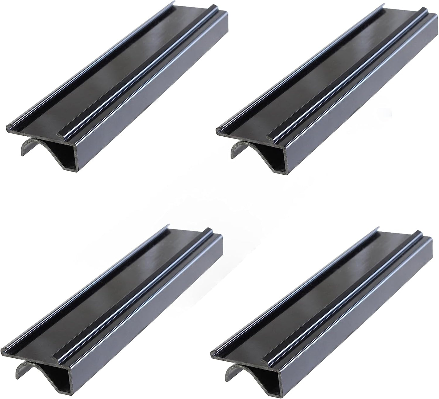 Set of 4 Black Plastic Shelf Label - Wire Shelf/Rack Label Holders Wire Shelf Label Holder Rack Label Holder Compatible with Metro Shelves