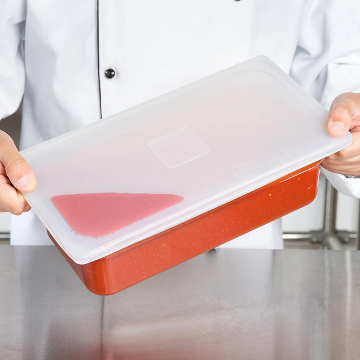 High-Heat Silicone Flexsil Steam Table/Hotel Pan Lid, Spill Proof, Dishwasher Safe, Microwave Safe, Oven Safe, NSF