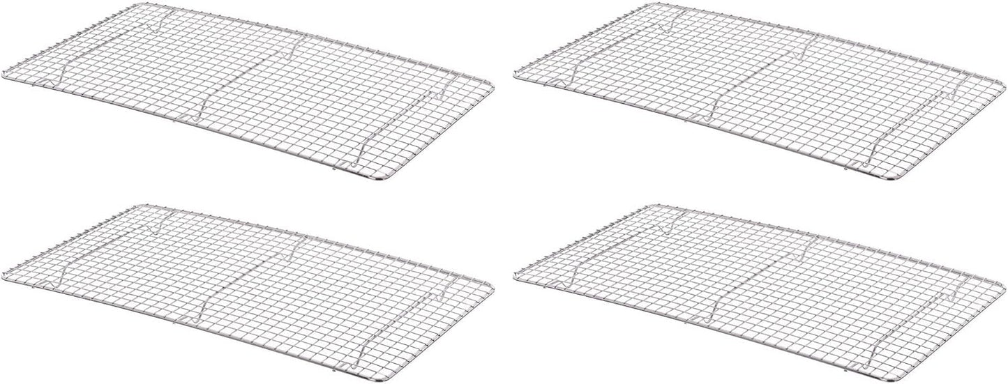 Full Size Chrome Plated Wire Pan Grate- Cooling Racks 18" x 10"- Fits Full Size Sheet Pans Cookie Pans Cooling Rack Baking Sheet Grate Cake Rack for Pies Cookies Pastries Cakes