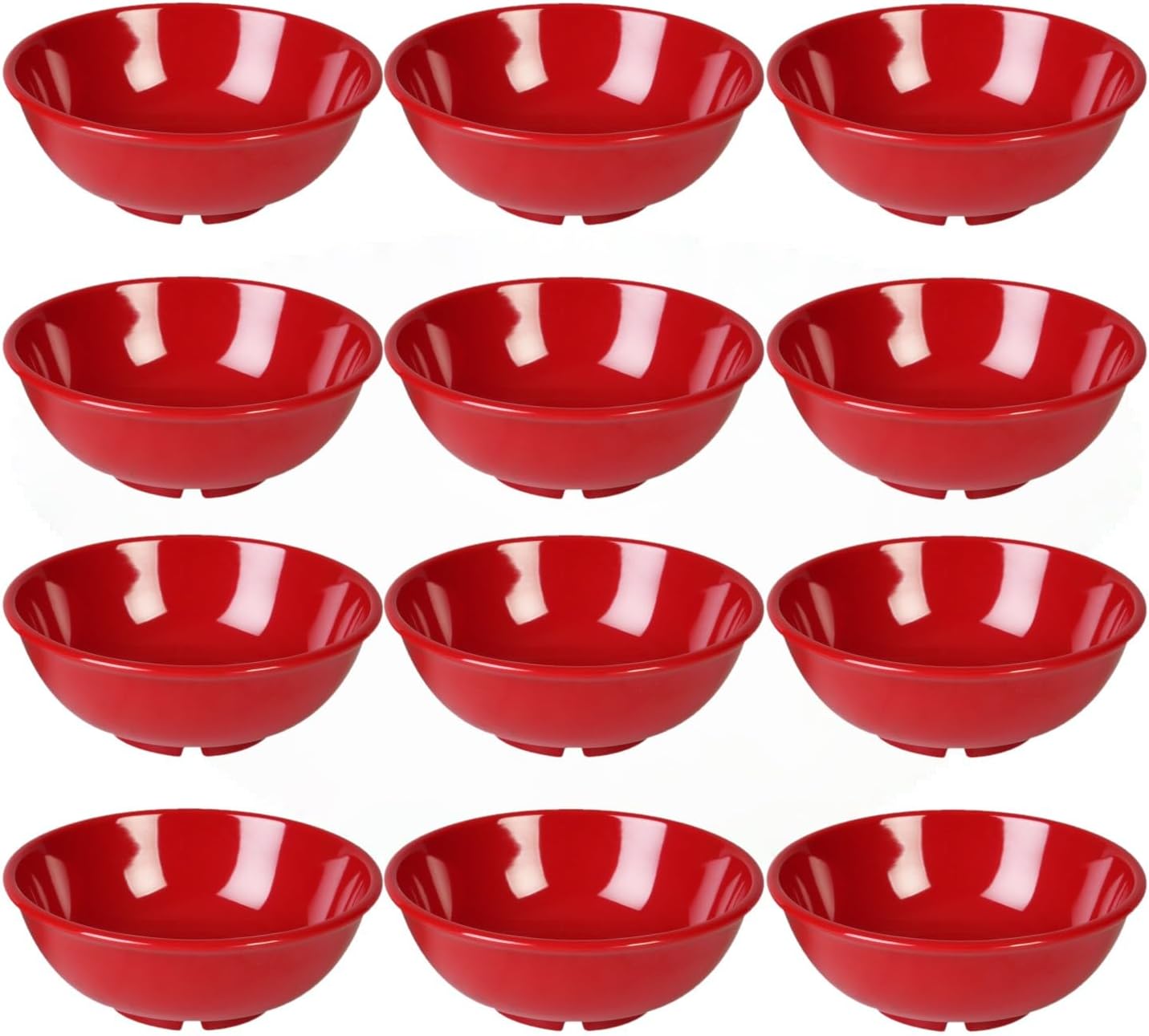 Salad Bowls Melamine Set of 12- Dishwasher Safe Break-Resistant Reusable Bowls Serving Bowl Soup Bowls for Fruits Salad Kitchen Restaurants