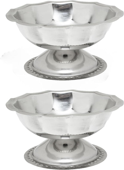Stainless Steel Footed Sherbet Dish Mirror Finished Set of 2- Ice Cream Cups Dessert Bowls Perfect for Dessert Sundae Ice Cream Fruit