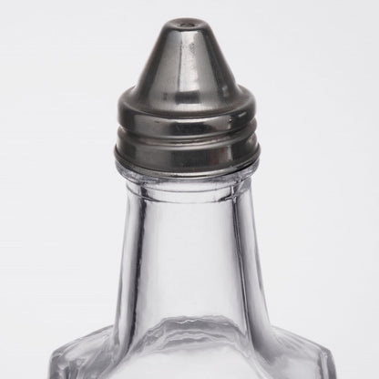 6 oz. Oil & Vinegar Glass Cruet with Stainless Steel Cap Set of 12- Glass Cruet Bottle Dispenser Olive Oil Carafe Decanter Vinegar Dispenser for Home Restaurants