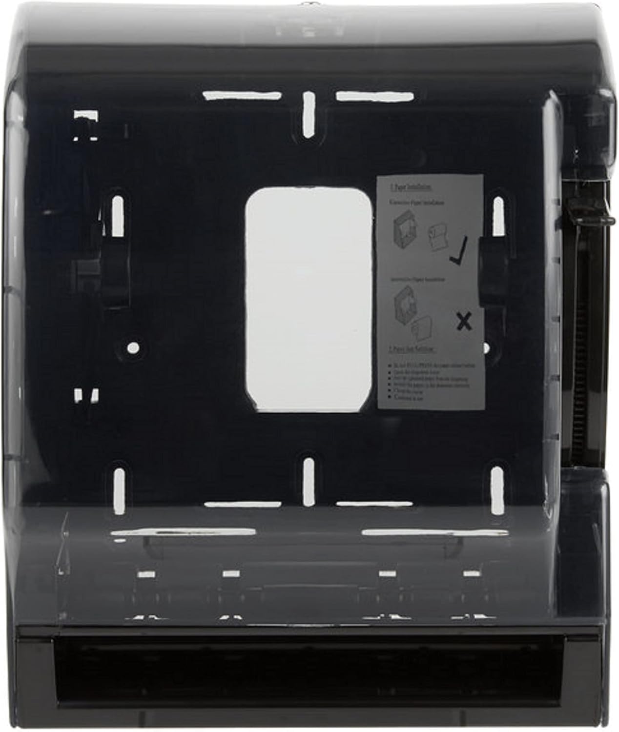 Square Plastic Lever Roll Paper Towel Dispenser 11" x 10-1/2" x 13-1/2"-Manual Towel Dispenser Tissue Holder Wall Mounted Dispenser with Zero Waste for Home and Business