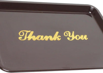 4 1/2" x 6 1/2" Plastic Tip Tray with Gold Thank You Imprint Color Set of 12 -Check Presenters for Restaurants Check Tip Trays Check Holders for Restaurants Bars Hotels