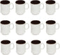 9 oz Arcadia Two-Tone Mug Round Base Melamine Set of 12- Dishwasher Safe Break-Resistant Coffee Cup Set Reusable Plastic Cup for Latte Cappuccino Cocoa Hot Tea Home Cafe Restaurants