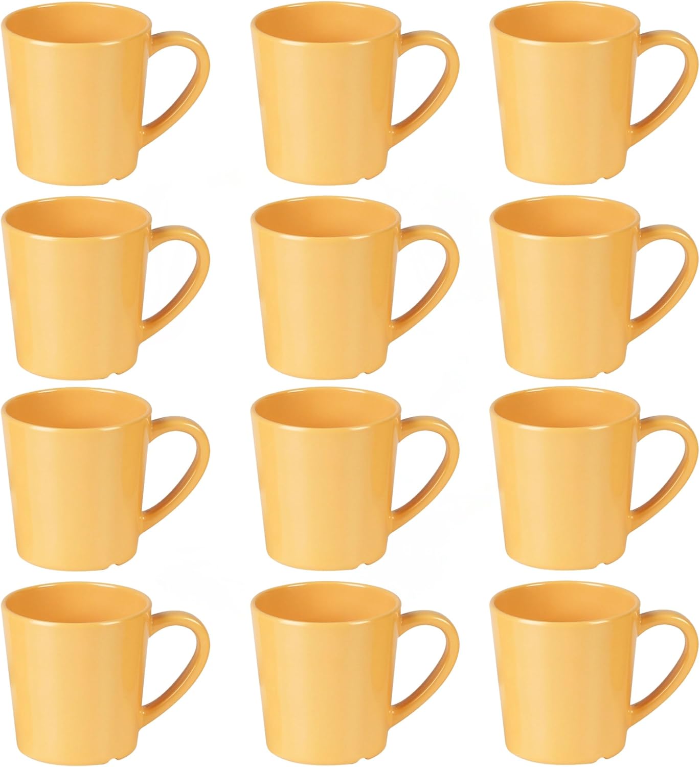 7 oz Mug/Cup Melamine Set of 12- Dishwasher Safe Break-Resistant Coffee Cup Set Reusable Plastic Cup for Latte Cappuccino Cocoa Hot Tea Mocha Home Cafe Restaurants
