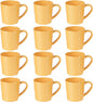 7 oz Mug/Cup Melamine Set of 12- Dishwasher Safe Break-Resistant Coffee Cup Set Reusable Plastic Cup for Latte Cappuccino Cocoa Hot Tea Mocha Home Cafe Restaurants