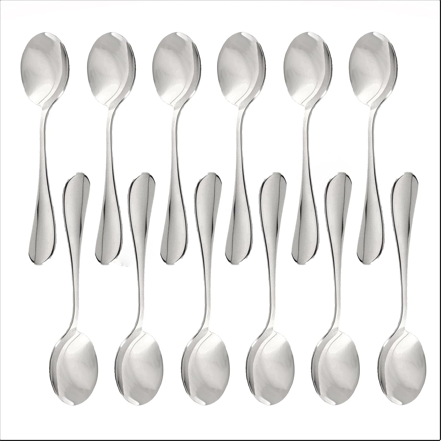 Set of 12 Stainless Steel York - Stainless Steel Silverware Flatware Cutlery Kitchen Tableware Set for Home and Restaurant
