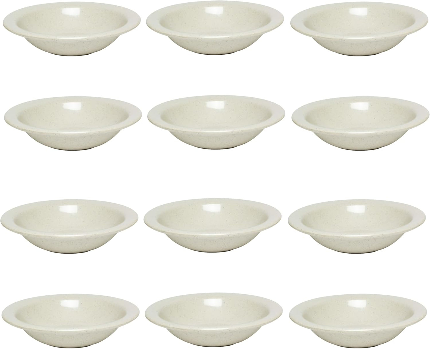 San Marino Dessert Dish Melamine Set of 12- Dishwasher Safe Break-Resistant Dinnerware Small Bowls for Side Dishes Dessert Soup Ice Cream Oatmeal Fruit Home Restaurants