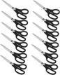 4” Stainless Steel Kitchen Scissors with Black Plastic Handle Set of 12- All Purpose Shears Food Scissors Kitchen Scissors Utility Scissors Cooking Shears for Home Kitchen Restaurants