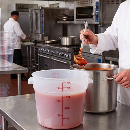 Round Food Storage Container Translucent Polypropylene- Commercial Food Storage Containers Meal Prep Containers Reusable Food Containers for Pantry Kitchen Storage Organization