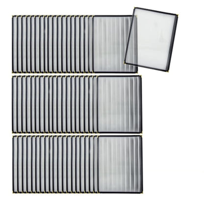 Set of 60 Black 8-1/2” x 11” Single Restaurant Menu Covers 1 Page 2 View Crystal Clear Menu Covers Fits A4 Size Paper Menu Sleeve Menu Folder Menu Book Holders for Bar Cafe Restaurant