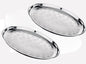 Stainless Steel Round Serving Tray with Narrow Rim Set of 2- Display Tray Serving Platter for Parties Serve Appetizers Fruit & Desserts for Home Restaurant Buffet Banquet