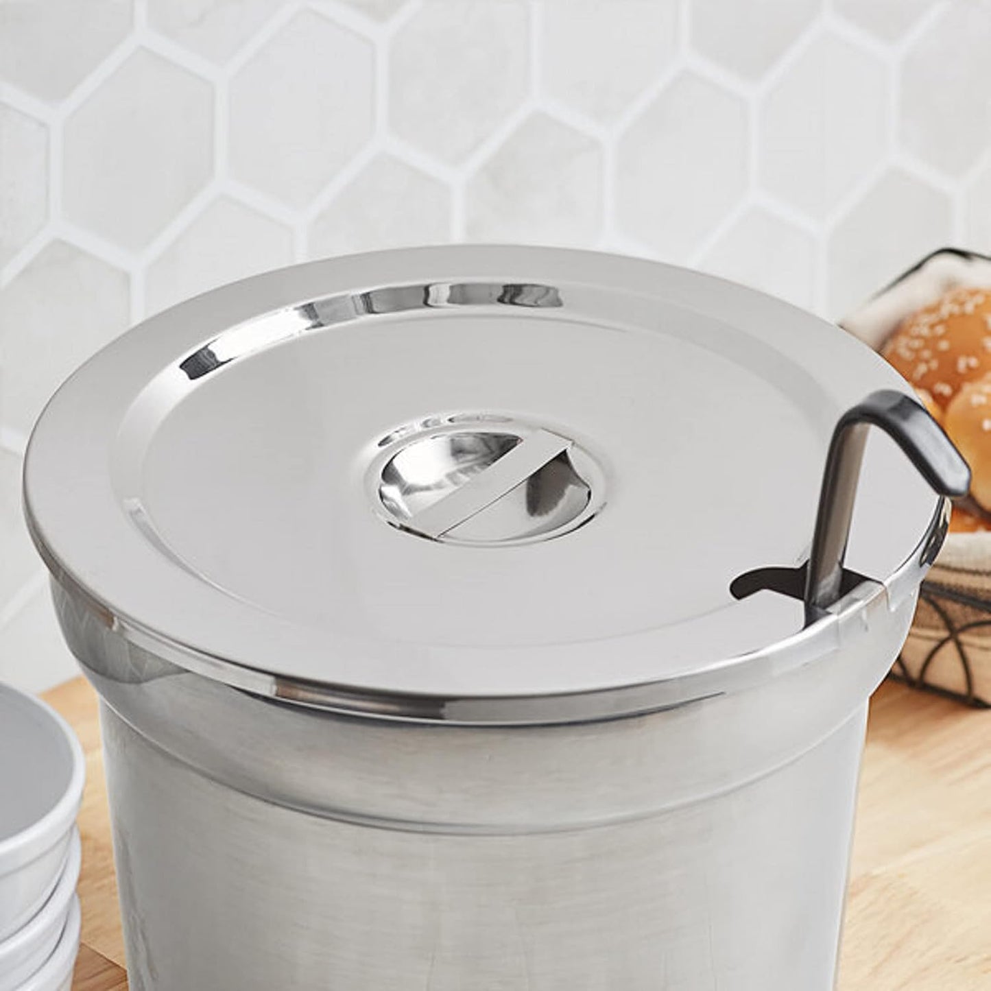 Stainless Steel Vegetable Inset Pan - for Soup Warmer and Soup Chafer Soup Pot Soup Station Applicable for Kitchen Hotel Catering Restaurant Buffet Parties Banquets