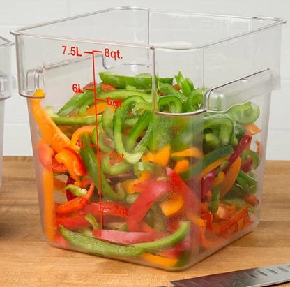 Polycarbonate Square Food Storage Container - Commercial Food Storage Containers Meal Prep Containers Reusable Food Containers for Pantry Kitchen Storage Organization