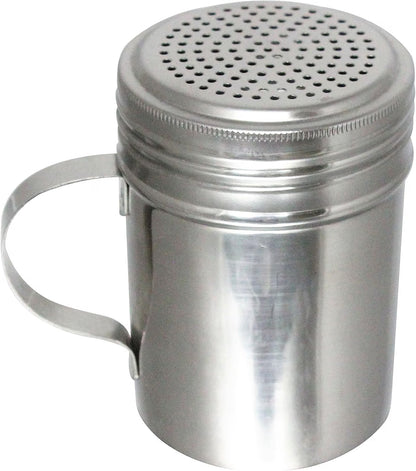 10 oz. Dredge Shaker with/without Handle Aluminum Set of 2 - Seasonings Spice Shakers With Holes and Lids Ideal for Salt Spice Sugar Flour Perfect for Home Kitchen
