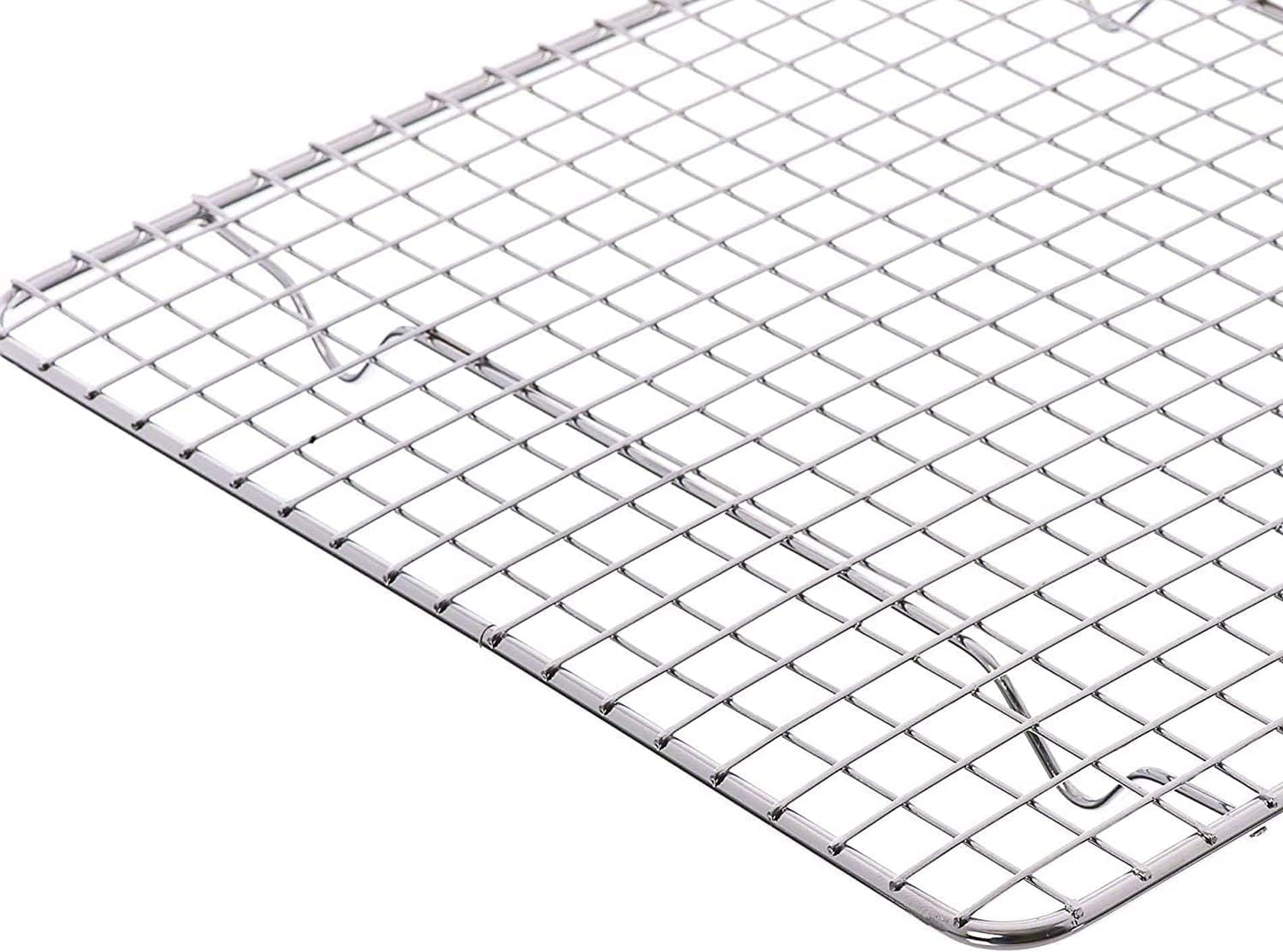 Rectangular Wire Pan Grate Chrome-Plated Set of 2-Fits Third Size  Cooling Rack Baking Sheet GraSheet Cookie Panste Cake Rack for Pies Cookies Pastries Cakes