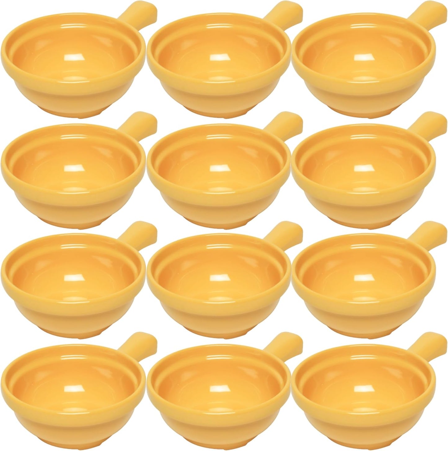 10 oz Soup Bowls with Handle Melamine Set of 12- Dishwasher Safe Break-Resistant Reusable Bowls Serving Soup Bowl Broth Cups Soup Bowls Ice Cream Dipping Sauce