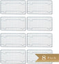 Set of 8  - Half-Size, Heavy Duty Wire Pan Grate - 8" x 10" - Cooling Rack - Chrome Plated