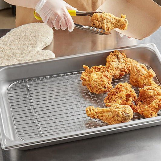Full Size Chrome Plated Wire Pan Grate- Cooling Racks 18" x 10"- Fits Full Size Sheet Pans Cookie Pans Cooling Rack Baking Sheet Grate Cake Rack for Pies Cookies Pastries Cakes