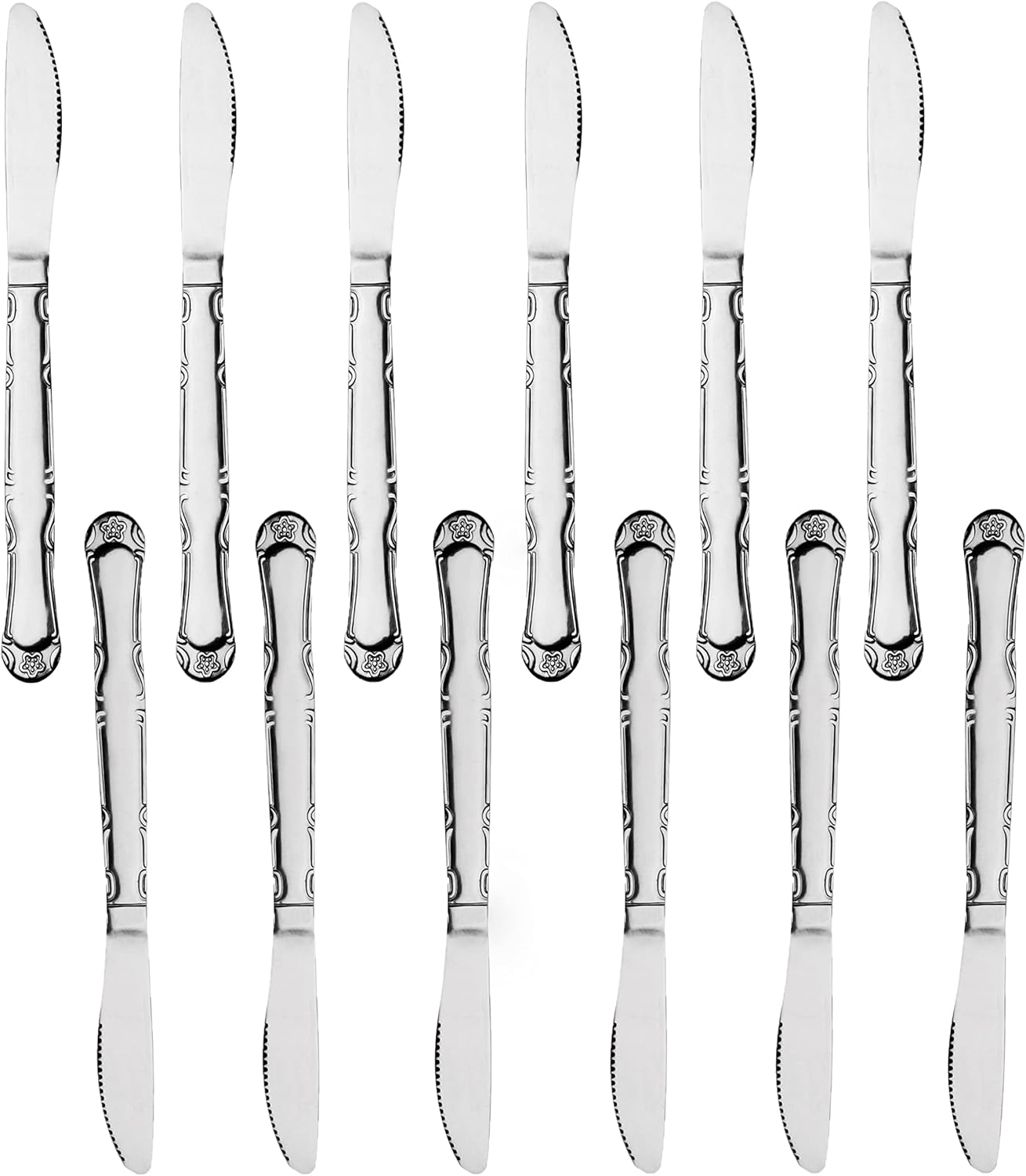 Sunflower Stainless Steel Set of 12- Silverware Dishwasher Safe Stainless Steel Flatware Cutlery Kitchen Tableware Set for Home and Restaurant
