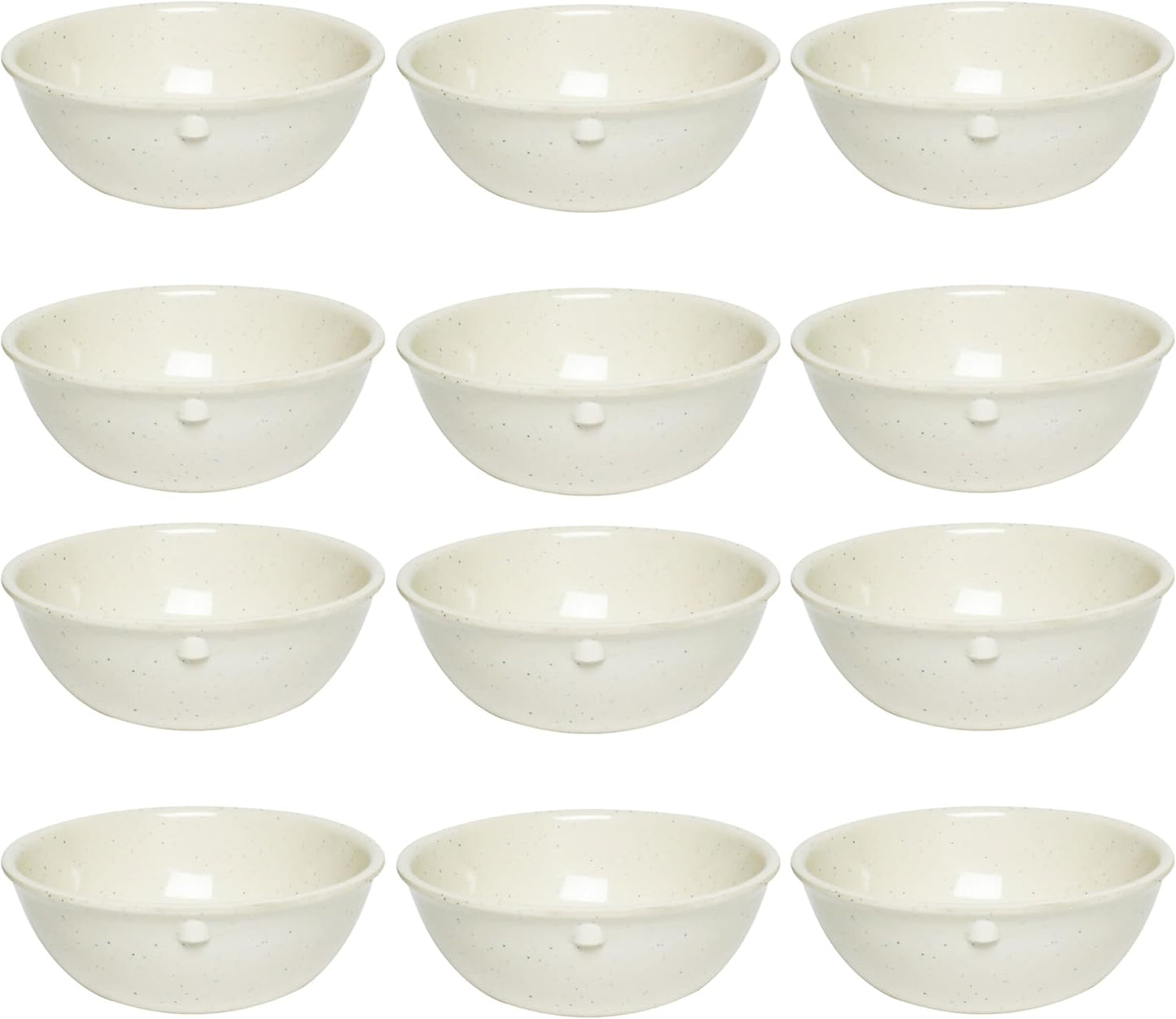 San Marino Dessert Dish Melamine Set of 12- Dishwasher Safe Break-Resistant Dinnerware Small Bowls for Side Dishes Dessert Soup Ice Cream Oatmeal Fruit Home Restaurants