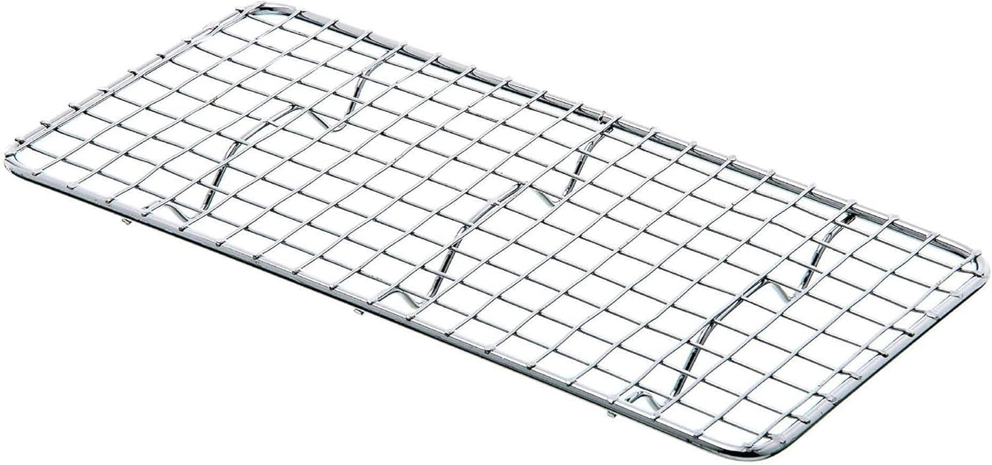 Rectangular Wire Pan Grate Chrome-Plated Set of 2-Fits Third Size  Cooling Rack Baking Sheet GraSheet Cookie Panste Cake Rack for Pies Cookies Pastries Cakes