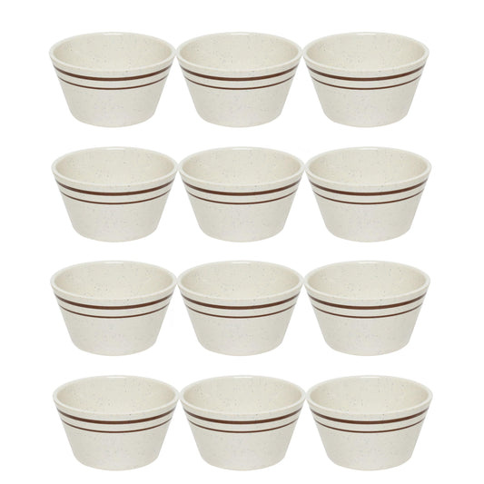 7 oz Arcadia Bouillon Cup Melamine Set of 12- Dishwasher Safe Break-Resistant Dinnerware Small Bowls for Side Dishes Dessert Soup Chili Dipping Sauce