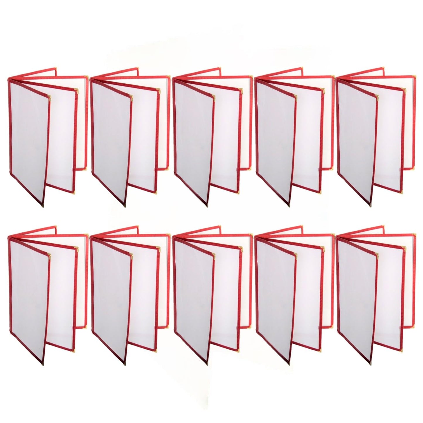 8-1/2” x 11” Four Page Book Fold Restaurant Menu Covers 4 Page 8 View Set of 10 - Crystal Clear Menu Covers Sleeve Menu Folder Menu Book Holders for Bar Cafe Restaurant
