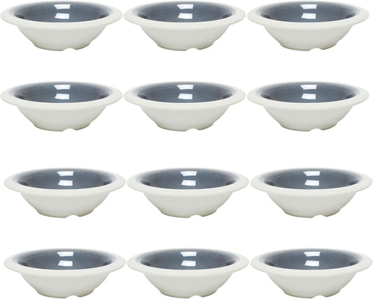 Graham Dinnerware Salad Bowls Melamine Set of 12- Dishwasher Safe Break-Resistant Reusable Bowls Serving Bowl Soup Bowls for Fruits Salad Kitchen Restaurants