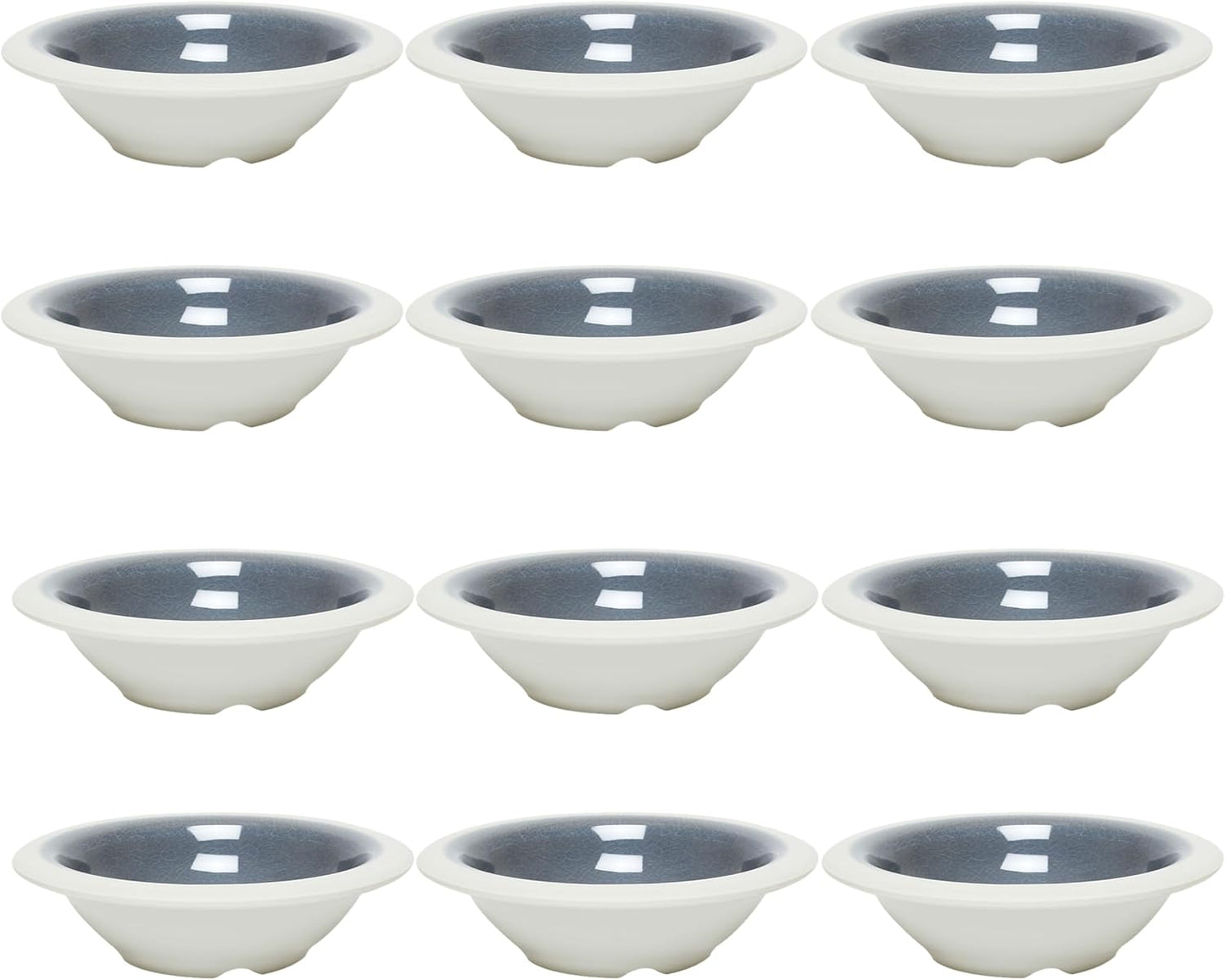Dinnerware Salad Bowls Melamine Set of 12- Dishwasher Safe Break-Resistant Reusable Bowls Serving Bowl Soup Bowls for Fruits Salad Kitchen Restaurants