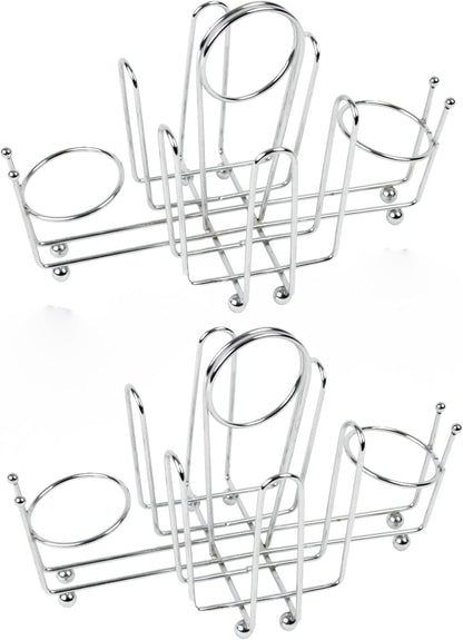 Sugar Packet Holder Chrome Plated Set of 2- Metal Sweetener Container Coffee Accessories Sugar Caddy Holder for Restaurant Home Sugar Tea Bag Basket