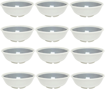 Graham Dinnerware Salad Bowls Melamine Set of 12- Dishwasher Safe Break-Resistant Reusable Bowls Serving Bowl Soup Bowls for Fruits Salad Kitchen Restaurants