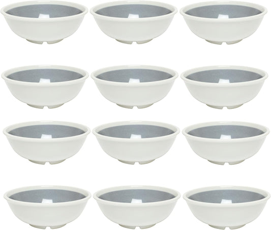 Graham Dinnerware Salad Bowls Melamine Set of 12- Dishwasher Safe Break-Resistant Reusable Bowls Serving Bowl Soup Bowls for Fruits Salad Kitchen Restaurants