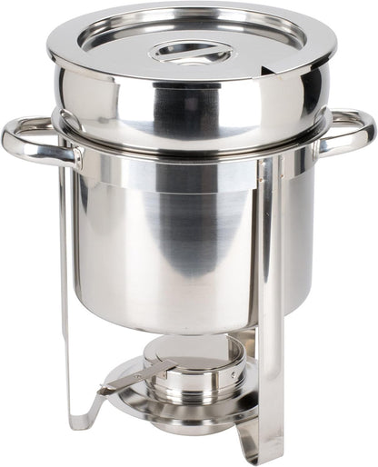 Stainless Steel Marmite Soup Chafing Dish Complete Set- Food Warmer Chafers and Buffet Warmer Set Soup Chafer Soup Warmer for Catering Event Party Holiday Buffet Weddings Catering