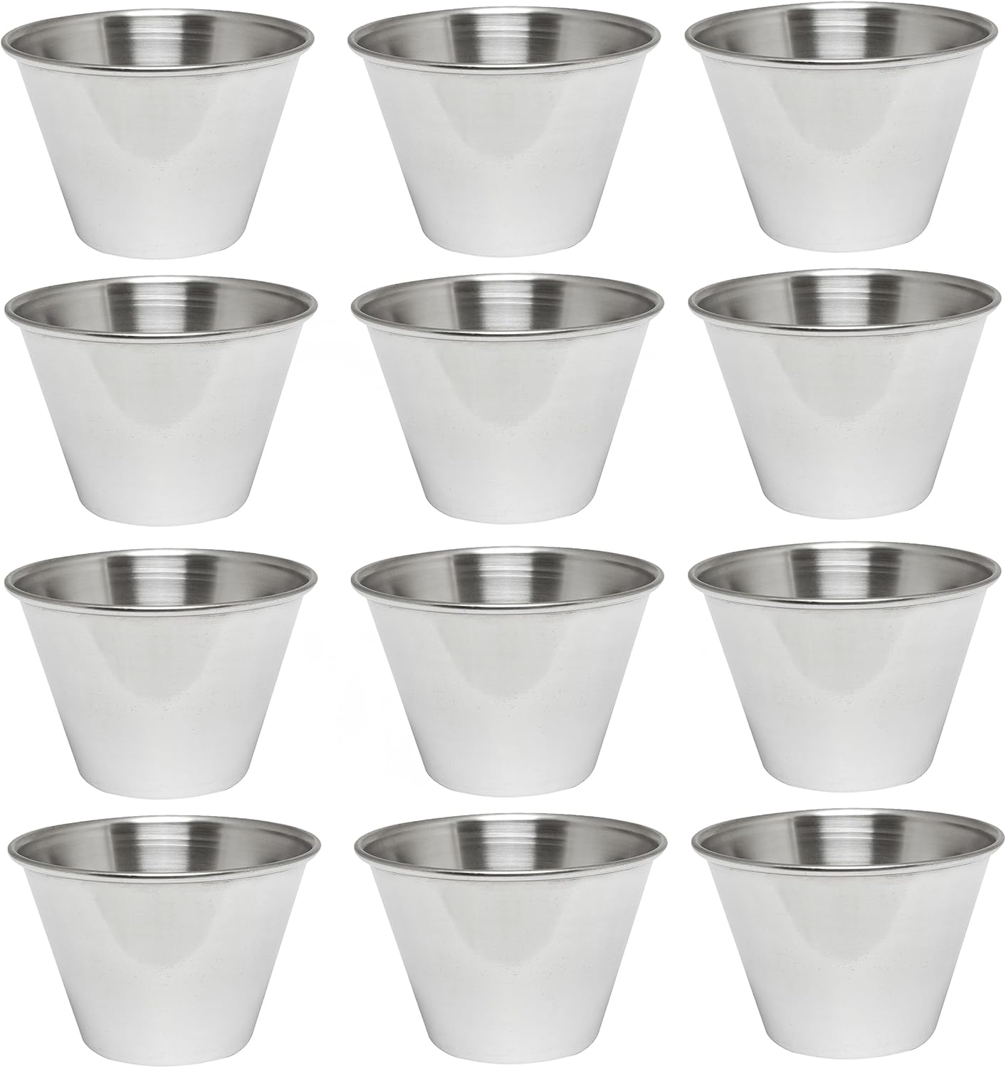 Stainless Steel Condiment Sauce Cups - Individual Round Condiments Cups Ramekins Dipping Sauce Cup Portion Dipping Sauce Kitchen Cups