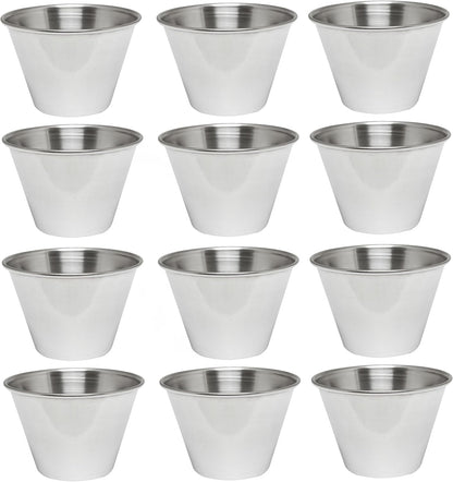 Stainless Steel Condiment Sauce Cups - Individual Round Condiments Cups Ramekins Dipping Sauce Cup Portion Dipping Sauce Kitchen Cups