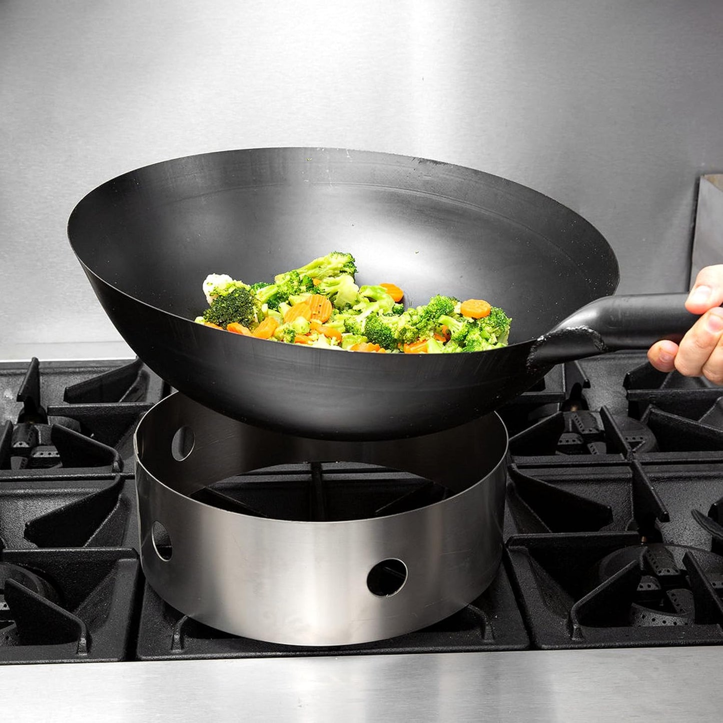 Commercial Grade Japanese Wok Steel Pan- Traditional Japanese Cookware Wok Stir Fry Pans Traditional Woks Grilling Frying Steaming For Authentic Asian Food