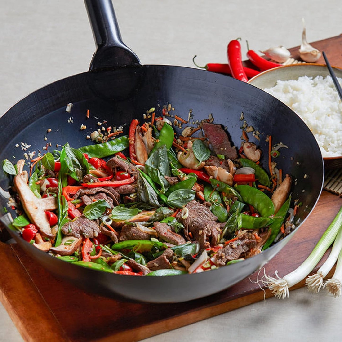 Commercial Grade Japanese Wok Steel Pan- Traditional Japanese Cookware Wok Stir Fry Pans Traditional Woks Grilling Frying Steaming For Authentic Asian Food