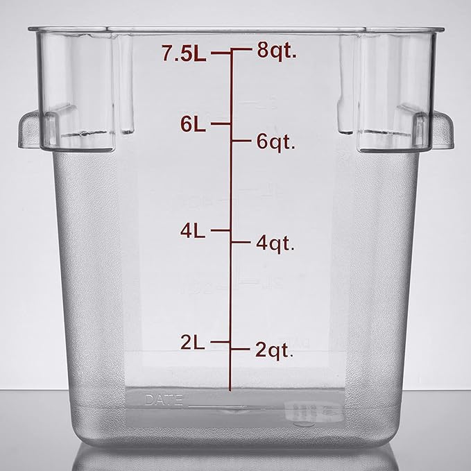Polycarbonate Square Food Storage Container - Commercial Food Storage Containers Meal Prep Containers Reusable Food Containers for Pantry Kitchen Storage Organization