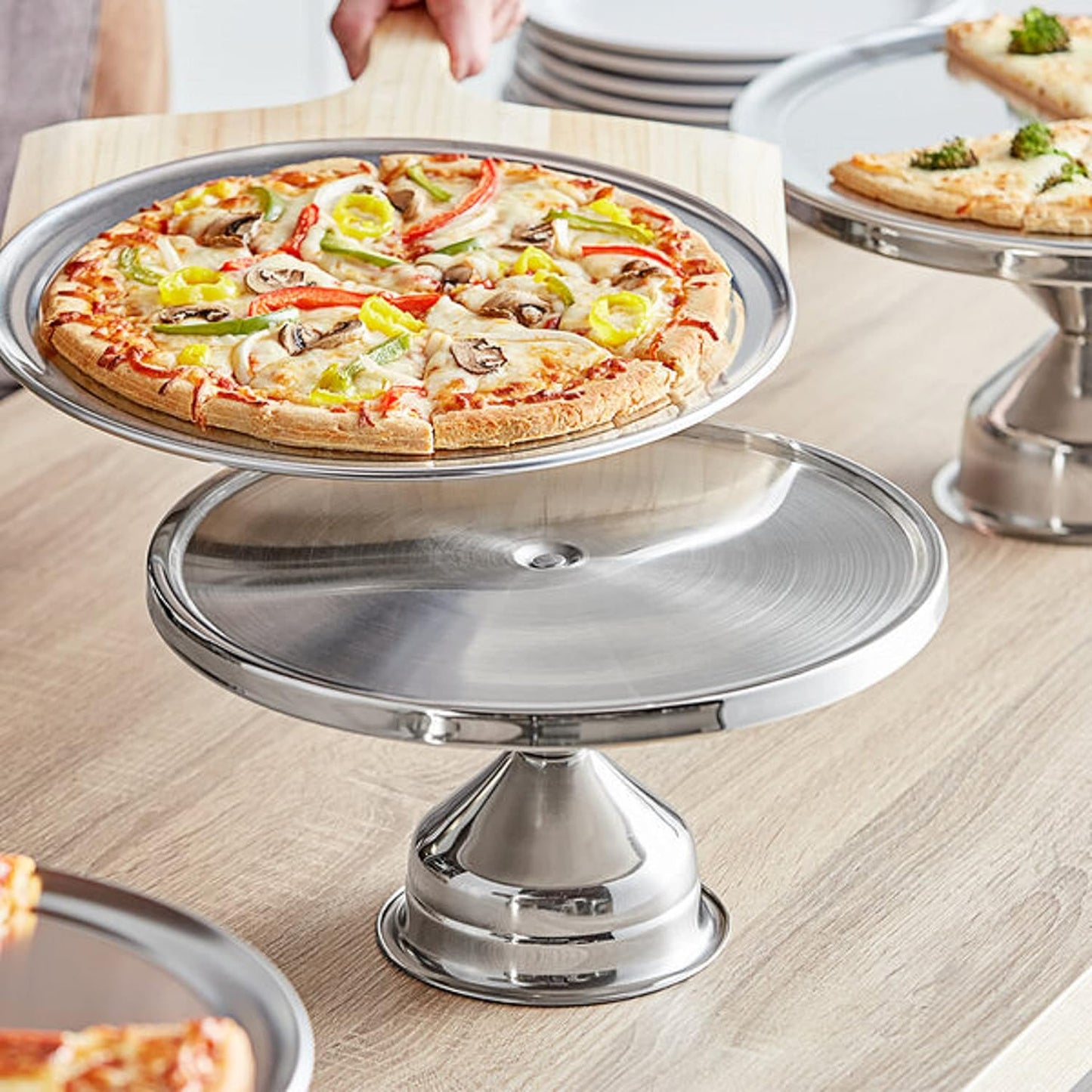 13-1/4" x 6" Stainless Steel Round Cake Stand - Round Dessert Stand Cupcake Stand Multifunctional Cake Holder Serving Platter for Birthday Parties Weddings Baby Shower and Other Events