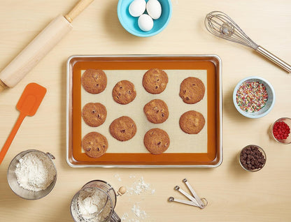 Silicone Rectangular Baking Mat fits Sheet Pan - Nonstick Baking Mat Counter Mat Dough Rolling Mat Oven Liner Reusable Oven Mat Kitchen Accessories for Oven