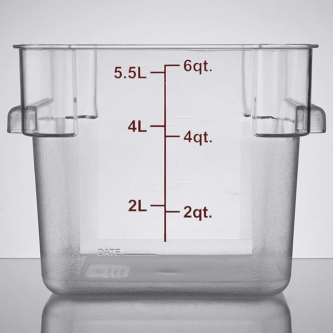 Polycarbonate Square Food Storage Container - Commercial Food Storage Containers Meal Prep Containers Reusable Food Containers for Pantry Kitchen Storage Organization